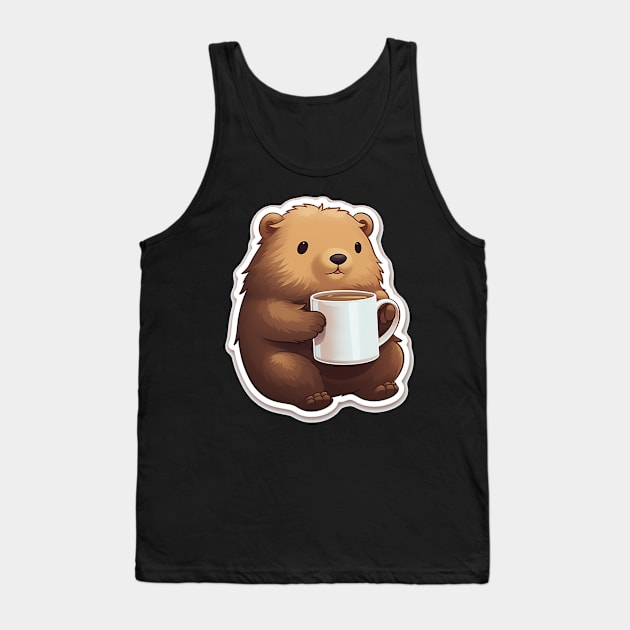 Cute Capybara drink a coffee Tank Top by MilkyBerry